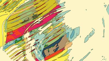 Üç boyutlu illüstrasyon. Dijital efektler. Neon parıltısı. Simetri ve yansıma. Şenlik dekorasyonu. Bulanık arkaplan.