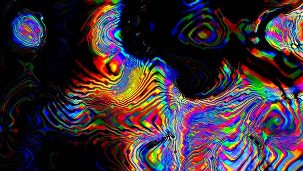 Illustratie Digitale Effecten Neon Gloed Symmetrie Reflectie Feestelijke Versiering Abstracte — Stockfoto