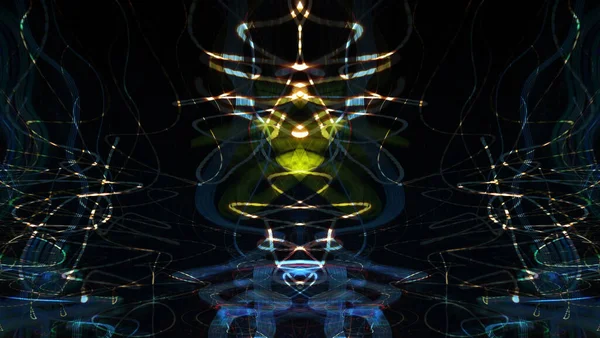 Efekty Świetlne Neonowy Blask Symetria Odbicie Świąteczna Dekoracja Abstrakcyjne Niewyraźne — Zdjęcie stockowe