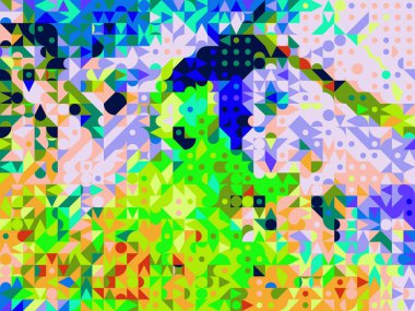 Dijital efektler. Çok renkli soyut arkaplan. Renkli desen. Poster, broşür, el ilanı ve kart için yaratıcı grafik tasarımı. Eşsiz duvar kâğıdı. Ağ, kumaş ve not defteri kapağı için arkaplan.