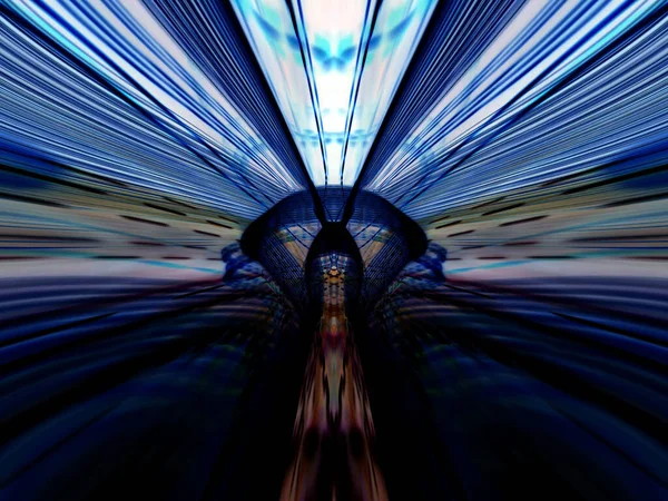Digitális Effektek Neon Ragyogás Szimmetria Tükröződés Ünnepi Dekoráció Absztrakt Homályos Stock Kép