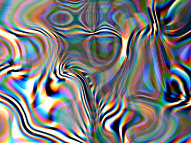 Dijital efektler. Neon parıltısı. Simetri ve yansıma. Şenlik dekorasyonu. Bulanık arkaplan.