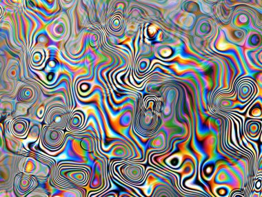 Dijital efektler. Neon parıltısı. Simetri ve yansıma. Şenlik dekorasyonu. Bulanık arkaplan.