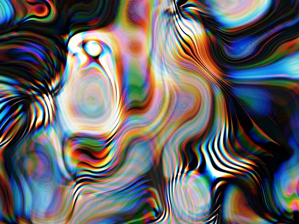 Digitális Effektek Neon Ragyogás Szimmetria Tükröződés Ünnepi Dekoráció Absztrakt Homályos — Stock Fotó