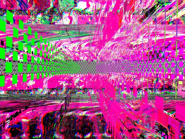 Digitale Effekter Neonglød Symmetri Refleksion Festlig Dekoration Abstrakt Sløret Baggrund - Stock-foto