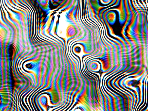 Efeitos Digitais Brilho Néon Simetria Reflexão Decoração Festiva Abstrato Desfocado — Fotografia de Stock