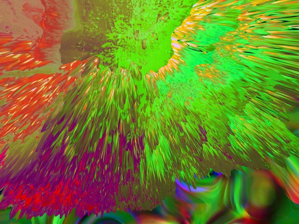 Digitale Effekte Neonglühen Symmetrie Und Reflexion Festliche Dekoration Abstrakter Verschwommener — Stockfoto