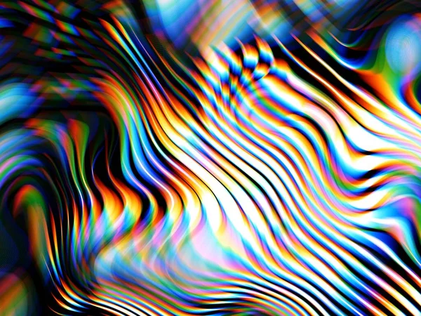 Dijital efektler. Neon parıltısı. Simetri ve yansıma. Şenlik dekorasyonu. Bulanık arkaplan.