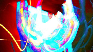 Dijital efektler. Çok renkli soyut arkaplan. Renkli desen. Poster, broşür, el ilanı ve kart için yaratıcı grafik tasarımı. Eşsiz duvar kâğıdı. Ağ, kumaş ve not defteri kapağı için arkaplan.