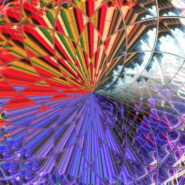 Fraktal soyut arkaplan. Dijital efektler. Şenlik dekorasyonu. Renkli desen. Geometrik doku.