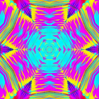 Fraktal soyut arkaplan. Dijital efektler. Şenlik dekorasyonu. Renkli desen. Geometrik doku.