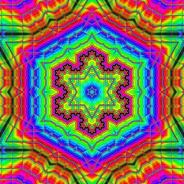 Fractal Abstrakt Bakgrund Digitala Effekter Festlig Dekoration Färgstarkt Mönster Geometrisk — Stockfoto