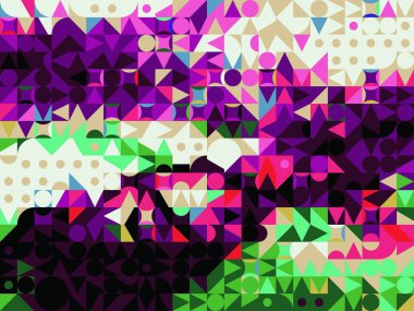 Dijital efektler. Geometrik soyut arkaplan. Renkli desen. Benzersiz bir doku. Şenlik dekorasyonu. Poster, broşür, el ilanı ve kart için yaratıcı grafik tasarımı. Ağ, kumaş ve örtü için arkaplan.