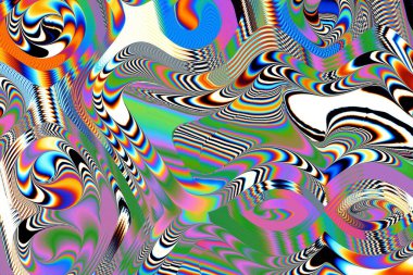 Dijital efektler. Çok renkli soyut arkaplan. Renkli desen. Poster, broşür, el ilanı ve kart için yaratıcı grafik tasarımı. Eşsiz duvar kâğıdı. Ağ, kumaş ve not defteri kapağı için arkaplan.