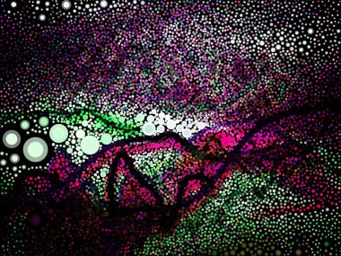 Dijital efektler. Geometrik soyut arkaplan. Renkli desen. Benzersiz bir doku. Şenlik dekorasyonu. Poster, broşür, el ilanı ve kart için yaratıcı grafik tasarımı. Ağ, kumaş ve örtü için arkaplan.