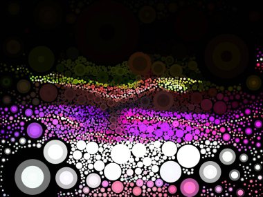 Dijital efektler. Geometrik soyut arkaplan. Renkli desen. Benzersiz bir doku. Şenlik dekorasyonu. Poster, broşür, el ilanı ve kart için yaratıcı grafik tasarımı. Ağ, kumaş ve örtü için arkaplan.