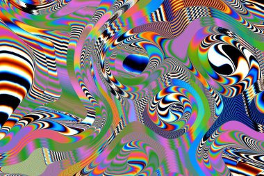 Dijital efektler. Çok renkli soyut arkaplan. Renkli desen. Poster, broşür, el ilanı ve kart için yaratıcı grafik tasarımı. Eşsiz duvar kâğıdı. Ağ, kumaş ve not defteri kapağı için arkaplan.