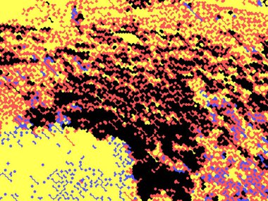 Dijital efektler. Geometrik soyut arkaplan. Renkli desen. Benzersiz bir doku. Şenlik dekorasyonu. Poster, broşür, el ilanı ve kart için yaratıcı grafik tasarımı. Ağ, kumaş ve örtü için arkaplan.