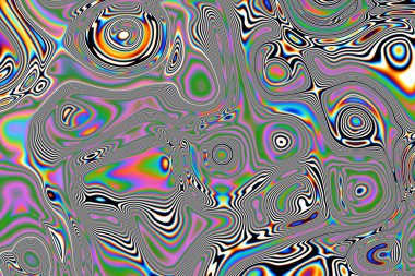 Dijital efektler. Geometrik soyut arkaplan. Renkli desen. Benzersiz bir doku. Şenlik dekorasyonu. Poster, broşür, el ilanı ve kart için yaratıcı grafik tasarımı. Ağ, kumaş ve örtü için arkaplan.