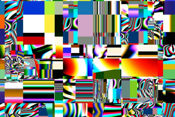Digitální Efekty Geometrické Abstraktní Pozadí Barevný Vzor Jedinečná Textura Slavnostní — Stock fotografie