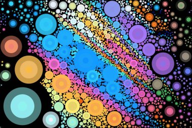 Dijital efektler. Geometrik soyut arkaplan. Renkli desen. Benzersiz bir doku. Şenlik dekorasyonu. Poster, broşür, el ilanı ve kart için yaratıcı grafik tasarımı. Ağ, kumaş ve örtü için arkaplan.