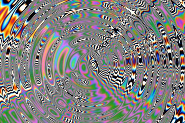 Dijital efektler. Geometrik soyut arkaplan. Renkli desen. Benzersiz bir doku. Şenlik dekorasyonu. Poster, broşür, el ilanı ve kart için yaratıcı grafik tasarımı. Ağ, kumaş ve örtü için arkaplan.