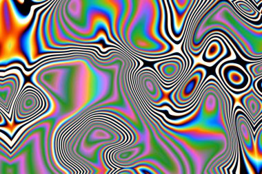 Dijital efektler. Geometrik soyut arkaplan. Renkli desen. Benzersiz bir doku. Şenlik dekorasyonu. Poster, broşür, el ilanı ve kart için yaratıcı grafik tasarımı. Ağ, kumaş ve örtü için arkaplan.