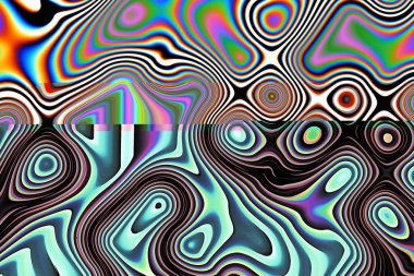 Dijital efektler. Geometrik soyut arkaplan. Renkli desen. Benzersiz bir doku. Şenlik dekorasyonu. Poster, broşür, el ilanı ve kart için yaratıcı grafik tasarımı. Ağ, kumaş ve örtü için arkaplan.