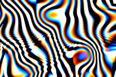 Dijital efektler. Geometrik soyut arkaplan. Renkli desen. Benzersiz bir doku. Şenlik dekorasyonu. Poster, broşür, el ilanı ve kart için yaratıcı grafik tasarımı. Ağ, kumaş ve örtü için arkaplan.