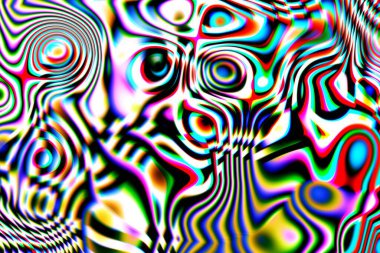 Dijital efektler. Geometrik soyut arkaplan. Renkli desen. Benzersiz bir doku. Şenlik dekorasyonu. Poster, broşür, el ilanı ve kart için yaratıcı grafik tasarımı. Ağ, kumaş ve örtü için arkaplan.