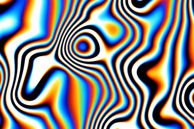 Dijital efektler. Geometrik soyut arkaplan. Renkli desen. Benzersiz bir doku. Şenlik dekorasyonu. Poster, broşür, el ilanı ve kart için yaratıcı grafik tasarımı. Ağ, kumaş ve örtü için arkaplan.