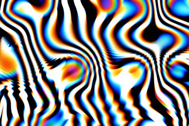 Dijital efektler. Geometrik soyut arkaplan. Renkli desen. Benzersiz bir doku. Şenlik dekorasyonu. Poster, broşür, el ilanı ve kart için yaratıcı grafik tasarımı. Ağ, kumaş ve örtü için arkaplan.