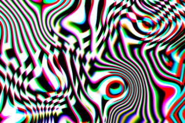 Dijital efektler. Geometrik soyut arkaplan. Renkli desen. Benzersiz bir doku. Şenlik dekorasyonu. Poster, broşür, el ilanı ve kart için yaratıcı grafik tasarımı. Ağ, kumaş ve örtü için arkaplan.