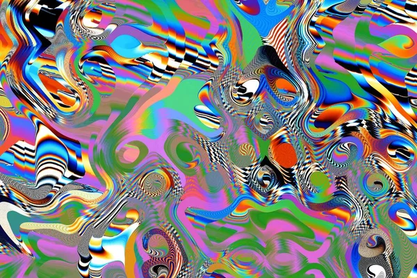 Dijital efektler. Geometrik soyut arkaplan. Renkli desen. Benzersiz bir doku. Şenlik dekorasyonu. Poster, broşür, el ilanı ve kart için yaratıcı grafik tasarımı. Ağ, kumaş ve örtü için arkaplan.