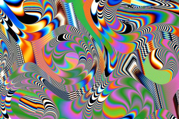 Dijital efektler. Geometrik soyut arkaplan. Renkli desen. Benzersiz bir doku. Şenlik dekorasyonu. Poster, broşür, el ilanı ve kart için yaratıcı grafik tasarımı. Ağ, kumaş ve örtü için arkaplan.