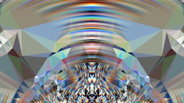 Dijital efektler. Neon parıltısı. Simetri ve yansıma. Şenlik dekorasyonu. Bulanık arkaplan. Renkli desen. Poster, broşür, el ilanı ve kart için yaratıcı grafik tasarımı. Benzersiz duvar kağıdı.