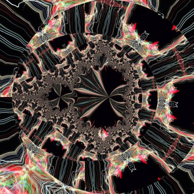 Fraktal soyut arkaplan. Dijital efektler. Şenlik dekorasyonu. Renkli desen. Geometrik doku.
