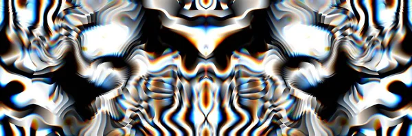 Digitale Effecten Neon Gloed Symmetrie Reflectie Feestelijke Versiering Abstracte Wazige — Stockfoto