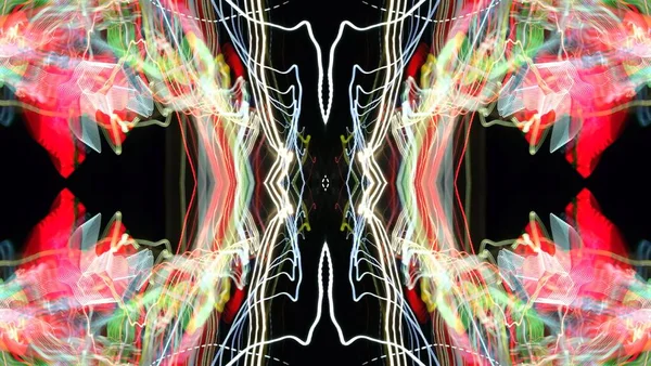 Цифровой Эффект Неоновое Свечение Симметрия Отражение Праздничное Оформление Абстрактный Размытый — стоковое фото