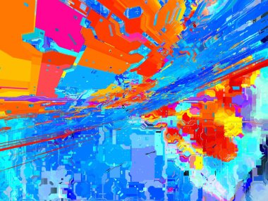 Dijital efektler. Çok renkli soyut arkaplan. Renkli desen. Poster, broşür, el ilanı ve kart için yaratıcı grafik tasarımı. Eşsiz duvar kâğıdı. Ağ, kumaş ve not defteri kapağı için arkaplan.