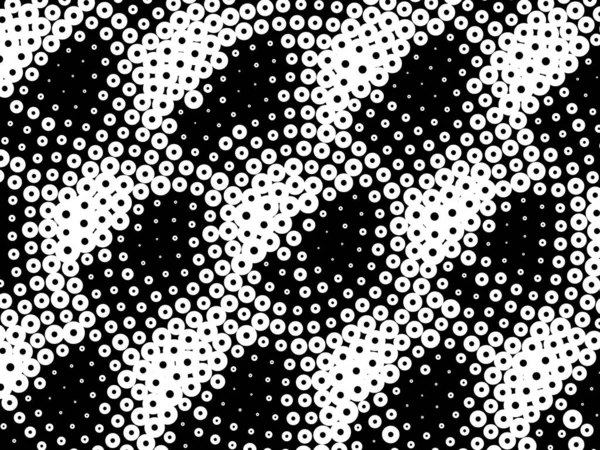 Monochrome abstract background. Black and white pattern. Halftone texture. Repeating backdrop. Creative dark graphic design for poster, brochure, flyer and card. Backdrop for web, fabric and cover.