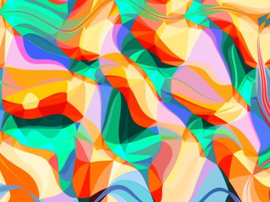 Dijital efektler. Çok renkli soyut arkaplan. Renkli desen. Poster, broşür, el ilanı ve kart için yaratıcı grafik tasarımı. Eşsiz duvar kâğıdı. Ağ, kumaş ve not defteri kapağı için arkaplan.