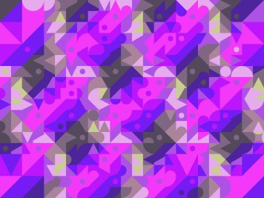 Çok renkli soyut arkaplan. Dijital efektler. Geometrik doku. Renkli desen. Poster, broşür, el ilanı ve kart için yaratıcı grafik tasarımı. Benzersiz şehir kamuflajı.