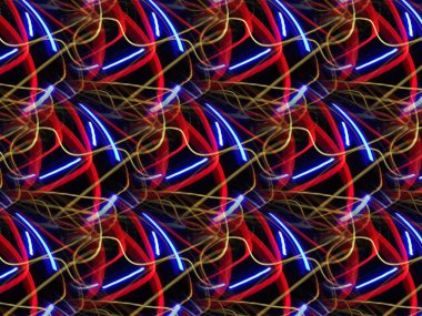 Çok renkli soyut arkaplan. Işık efektleri. Geometrik doku. Renkli desen. Poster, broşür, el ilanı ve kart için yaratıcı grafik tasarımı. Benzersiz şehir kamuflajı.