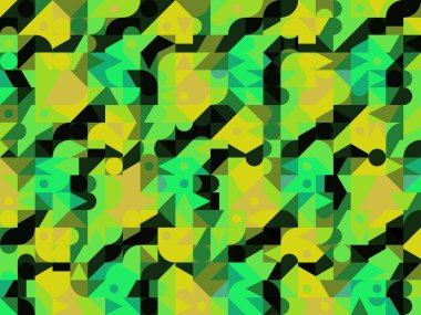 Çok renkli soyut arkaplan. Dijital efektler. Geometrik doku. Renkli desen. Poster, broşür, el ilanı ve kart için yaratıcı grafik tasarımı. Benzersiz şehir kamuflajı.