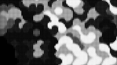 Tek renkli soyut bir arkaplan. Siyah ve beyaz desenli. Yarı renkte. Poster, broşür, broşür, broşür ve kart için yaratıcı karanlık grafik tasarımı. Ağ, kumaş ve örtü için arkaplan.