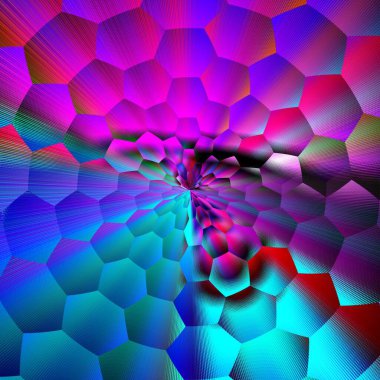 Fraktal soyut arkaplan. Dijital efektler. Şenlik dekorasyonu. Renkli desen. Geometrik doku.