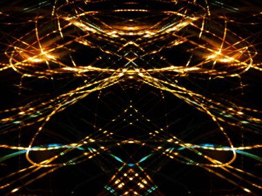 Hafif boya. Neon parıltısı. Simetri ve yansıma. Şenlik dekorasyonu. Bulanık arkaplan. Parlak doku. Parlak desen. Poster, broşür, el ilanı ve kart için yaratıcı grafik tasarımı. Ağ, kumaş ve örtü için arkaplan.