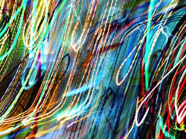 Hafif boya. Neon parıltısı. Şenlik dekorasyonu. Bulanık arkaplan. Parlak doku. Parlak desen. Poster, broşür, el ilanı ve kart için yaratıcı grafik tasarımı. Ağ, kumaş ve örtü için arkaplan.