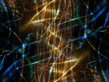 Hafif boya. Neon parıltısı. Simetri ve yansıma. Şenlik dekorasyonu. Bulanık arkaplan. Parlak doku. Parlak desen. Poster, broşür, el ilanı ve kart için yaratıcı grafik tasarımı. Ağ, kumaş ve örtü için arkaplan.